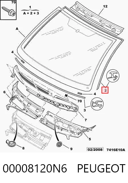 Moldura de pára-brisas Citroen C3 I FC