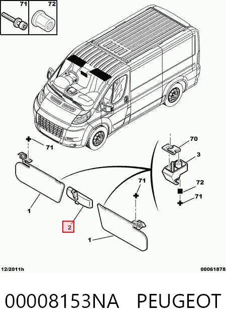  Espelho de salão interno Fiat Ducato III сaixa (250) (2006 - 2026) III