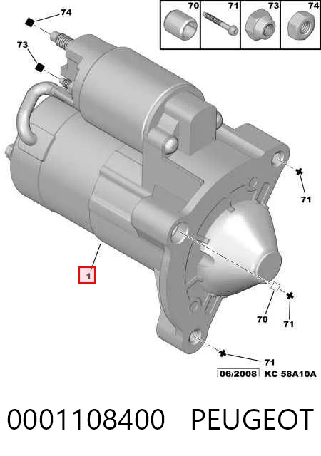 0001108400 Peugeot/Citroen Motor de arranco