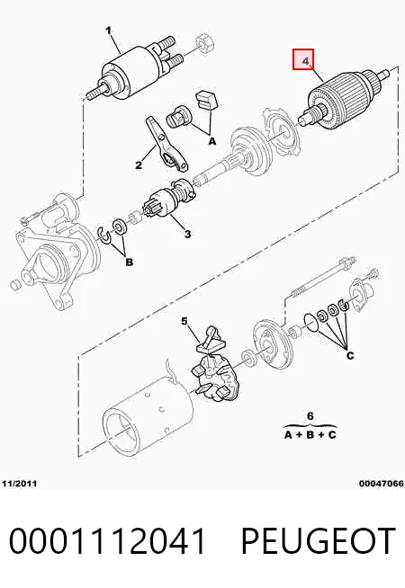 0001112041 Peugeot/Citroen Motor de arranco