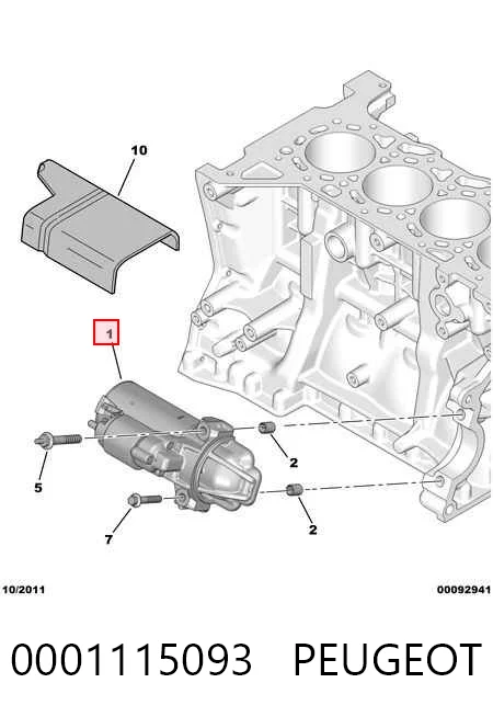 0001115093 Peugeot/Citroen Motor de arranco