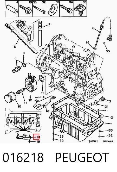 016218 Peugeot/Citroen Injetor de óleo