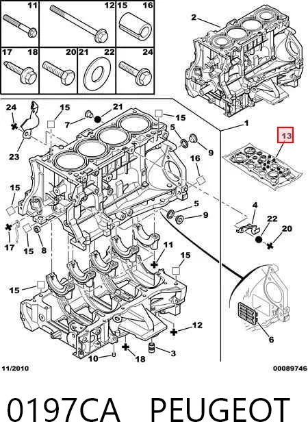 Kit de vedantes de motor completo para Mitsubishi Outlander III GF, GG