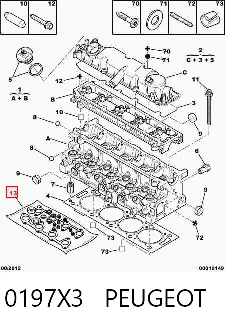 Kit superior de vedantes de motor Glaser D3655000