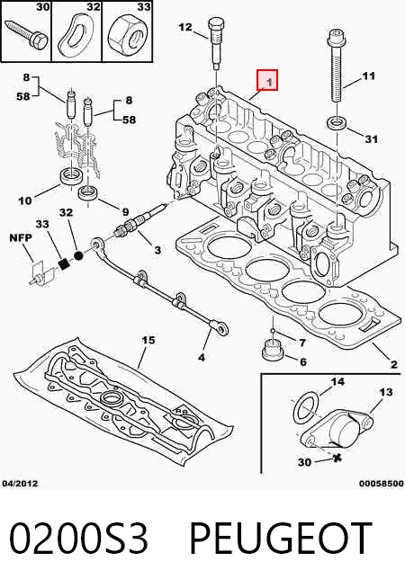 Cabeça de motor (CBC) para Peugeot 405 I 15B