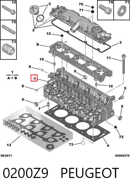 Cabeça de motor (CBC) para Peugeot Partner 5F