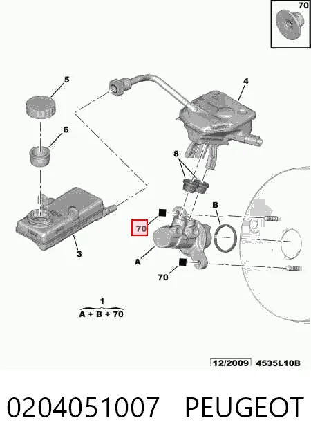 Cilindro mestre do freio para Citroen C4 I LC