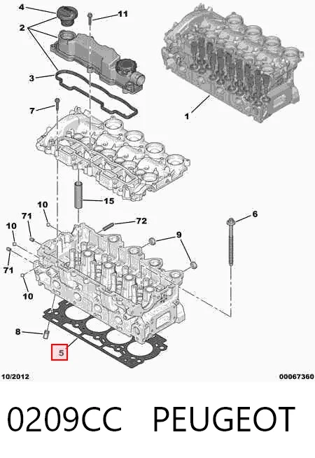 Vedante de cabeça de motor (CBC) Fiat/Alfa/Lancia 9643597180 preço, a partir de 30,56 USD