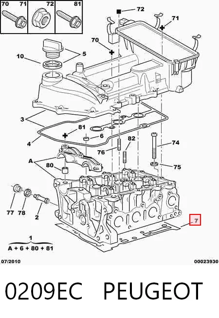 J1252134 Nipparts Vedante de cabeça de motor (CBC)