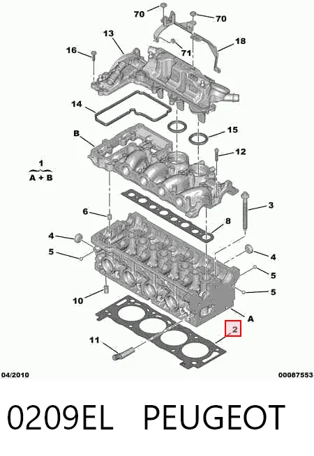 C2S43975 Jaguar Vedante de cabeça de motor (CBC)