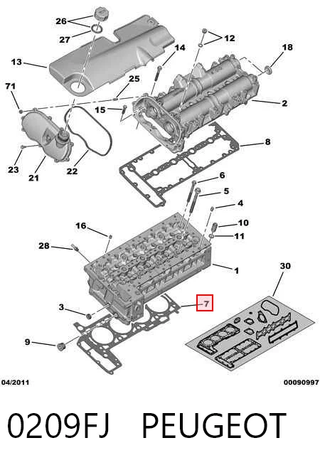 504093500 Fiat/Alfa/Lancia Vedante de cabeça de motor (CBC)