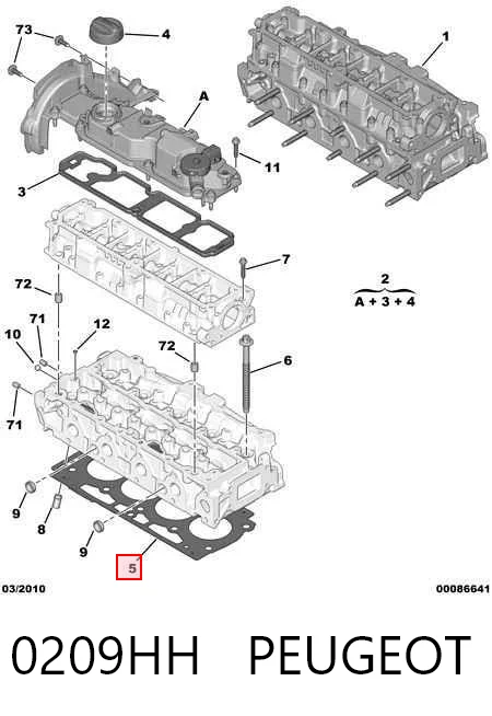 Vedante de cabeça de motor (CBC) 49425001 Corteco