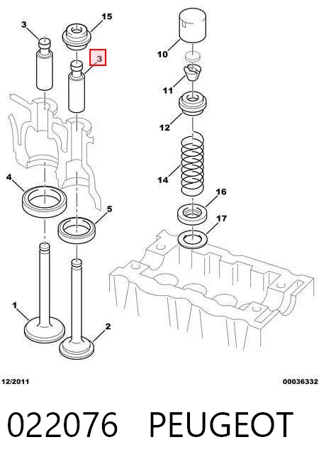 Guia de válvula Ford Ka  RBT