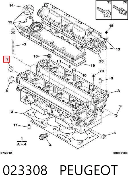 023308 Peugeot/Citroen Tampão CBC/do bloco de cilindros