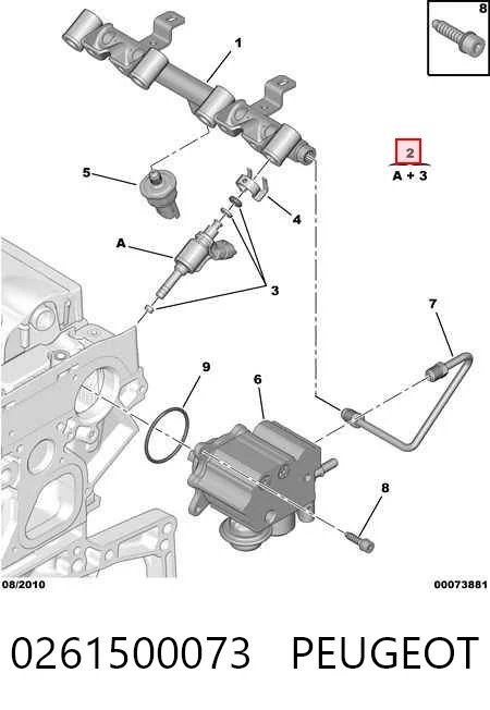 0261500073 Peugeot/Citroen Injetor de injeção de combustível