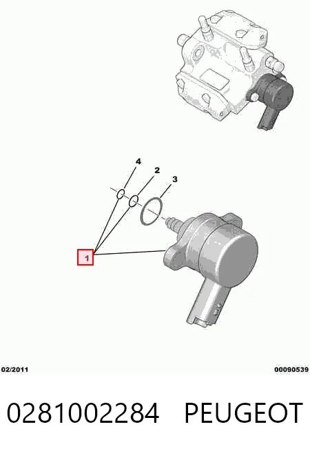 0281002284 Peugeot/Citroen Válvula de regulação de pressão (válvula de redução da Bomba de Combustível de Pressão Alta) Common-Rail-System