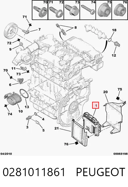 Módulo de direção (Centralina eletrônica) de motor para Peugeot Partner I 5F