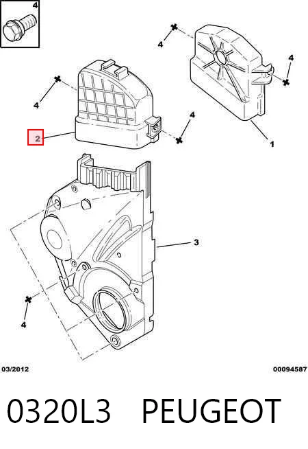 9637902780 Fiat/Alfa/Lancia Proteção da correia do mecanismo de distribuição de gás