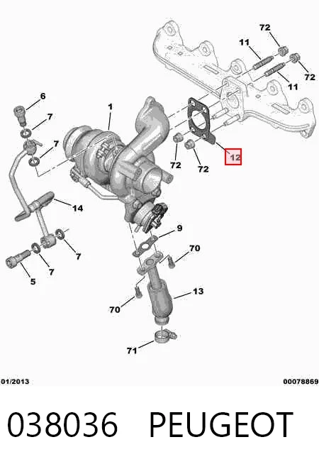 Compre 9685162780 Fiat/Alfa/Lancia Vedante de turbina dos gases de escape, admissão