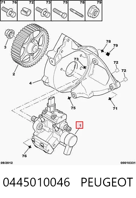0445010046 Peugeot/Citroen Bomba de combustível de pressão alta