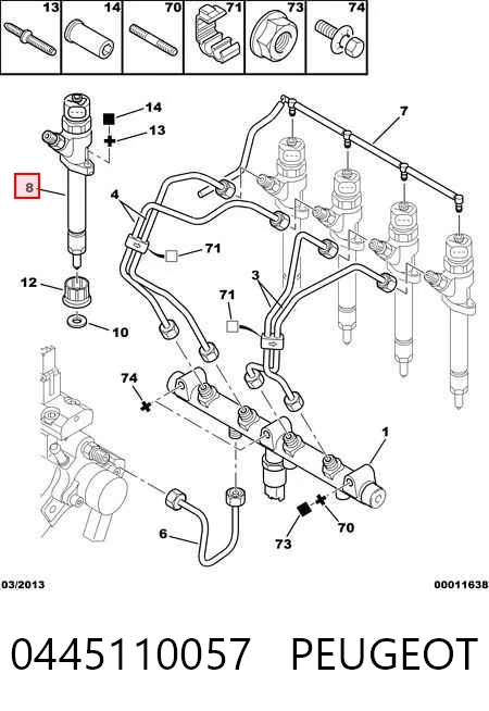 445110057 Bosch Injetor de injeção de combustível