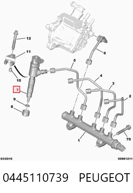 Injetor de injeção de combustível Ford Fiesta Mk6 CB1