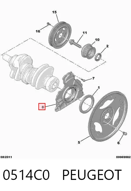 Compre P7767701 Glaser Vedação traseira de cambota de motor