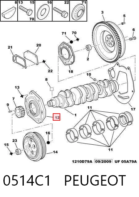 Vedação dianteira de cambota de motor 98453818 Iveco