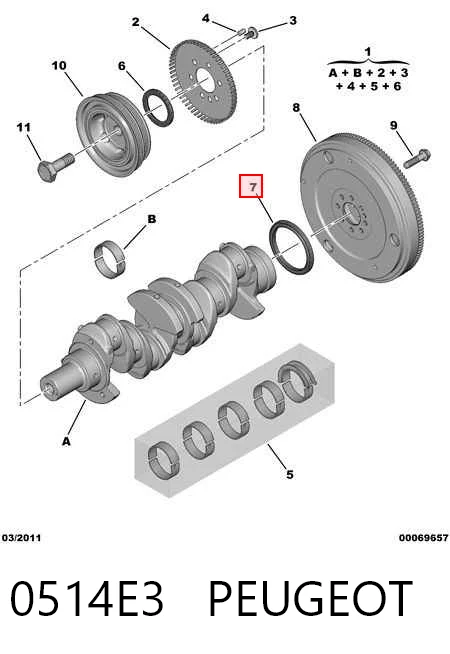 Vedação traseira de cambota de motor Fiat/Alfa/Lancia 0514E4 preço, a partir de 11,42 USD