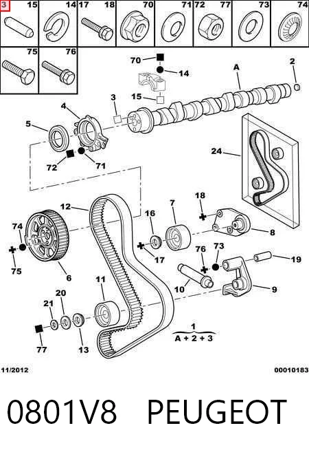  Árvore distribuidora de motor Fiat Ducato I сaixa (290) (1989 - 1994) I