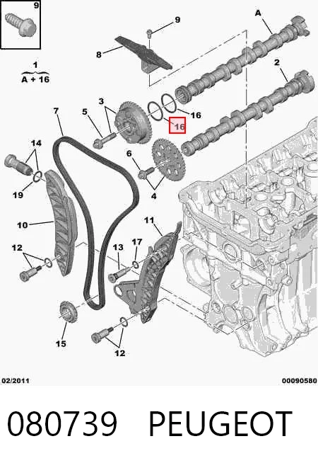 080739 Peugeot/Citroen Vedação dianteira da árvore distribuidora de motor