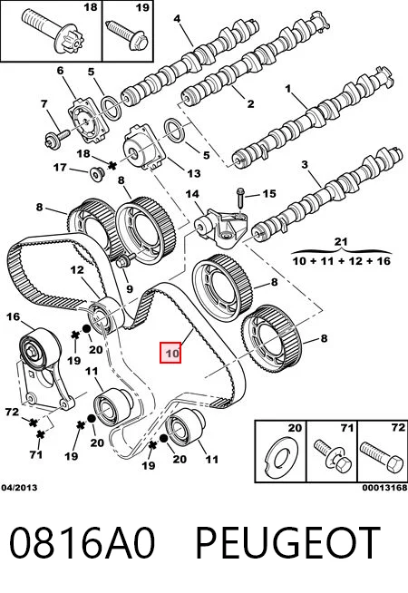 Correia do mecanismo de distribuição de gás 9632959380 Fiat/Alfa/Lancia