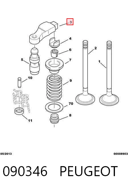 Balanceiro de válvula (balanceiro de válvulas) para Peugeot Boxer 230P
