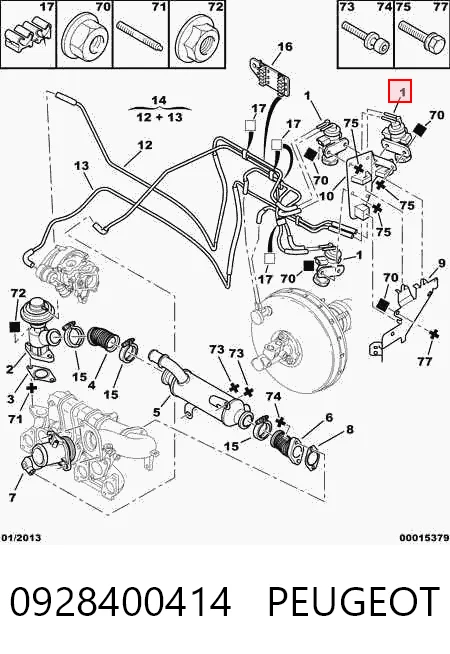 0928400414 Peugeot/Citroen Convertidor de pressão (solenoide) de supercompressão