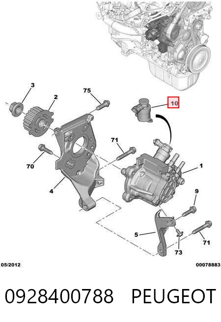 0928400788 Peugeot/Citroen Válvula de regulação de pressão (válvula de redução da Bomba de Combustível de Pressão Alta) Common-Rail-System