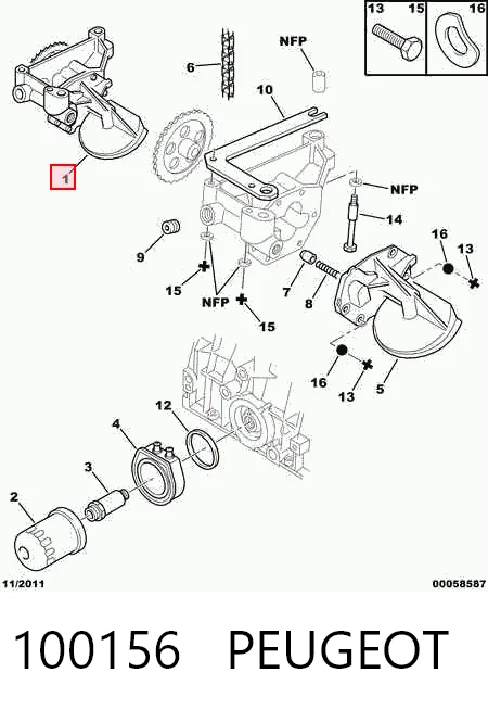 Bomba de óleo para Peugeot 205 I 741A, C