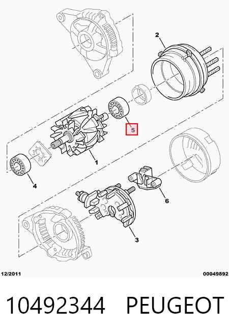 Rolamento do gerador para Honda Civic EM