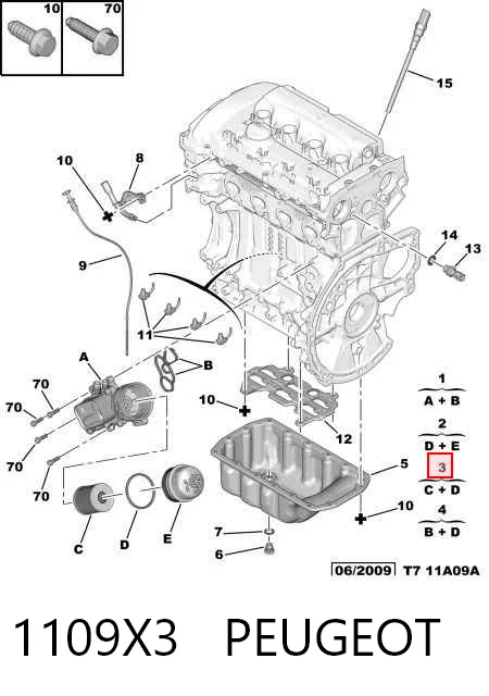 1109X3 Peugeot/Citroen Filtro de óleo