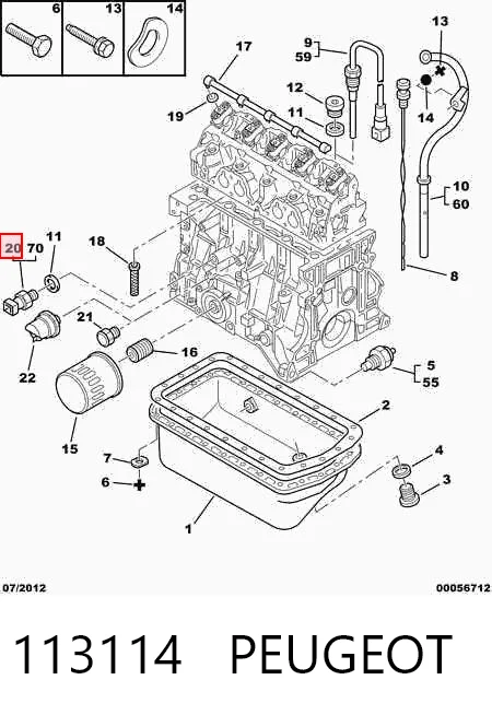 113114 Peugeot/Citroen Sensor de pressão de óleo