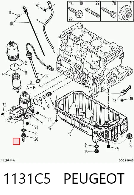 1131C5 Peugeot/Citroen Sensor de pressão de óleo