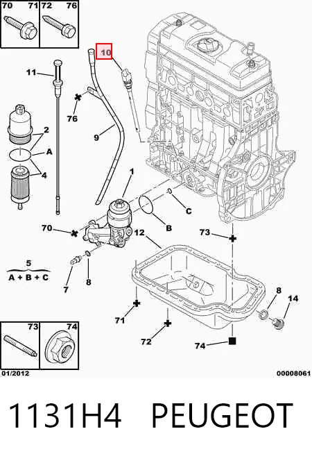 1131H4 Peugeot/Citroen Sensor do nível de óleo de motor