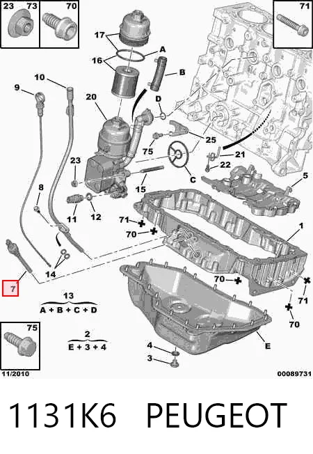 9663516580 Fiat/Alfa/Lancia Sensor do nível de óleo de motor