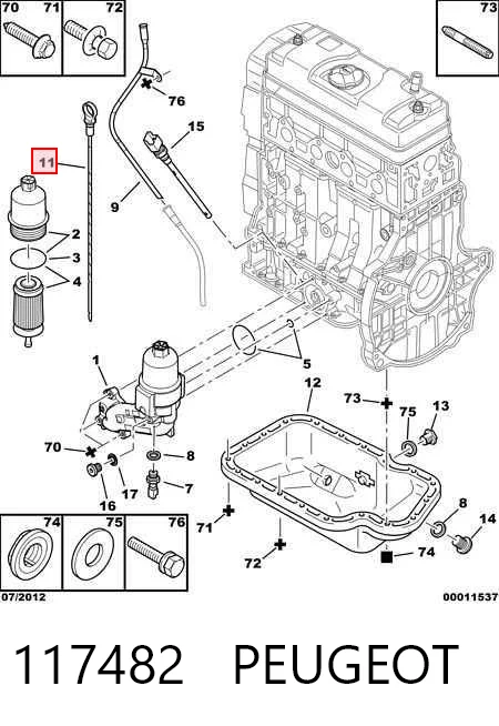 117482 Peugeot/Citroen Sonda (indicador) do nível de óleo no motor