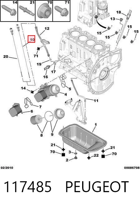 117485 Peugeot/Citroen Sonda (indicador) do nível de óleo no motor