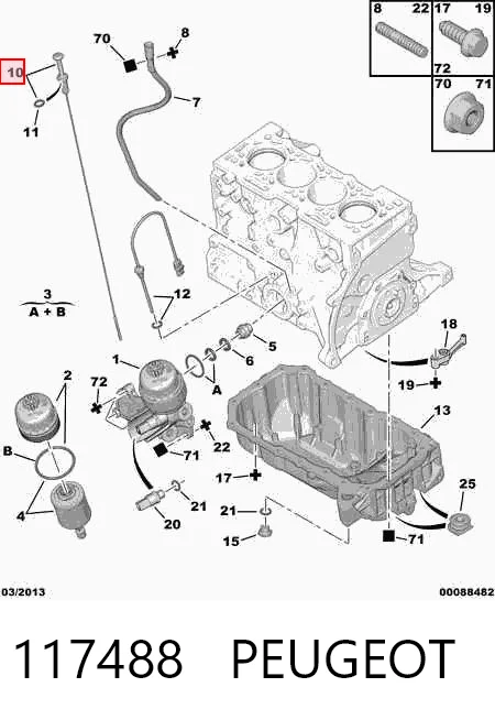 117488 Peugeot/Citroen Sonda (indicador) do nível de óleo no motor