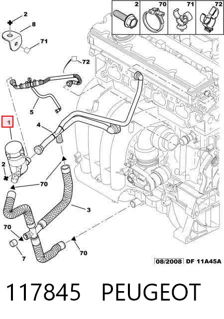 Válvula PCV de ventilação dos gases de cárter Peugeot 407  6D ao melhor preço