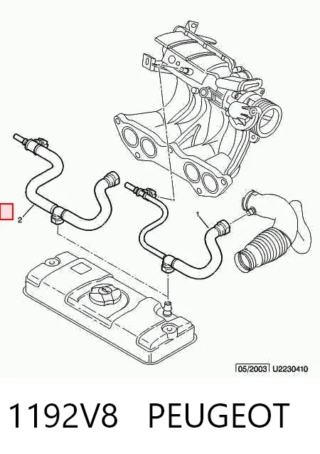 Cano derivado de ventilação de cárter (de separador de óleo) para Citroen Nemo 