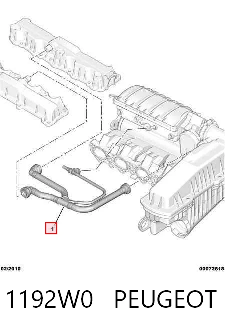 1192W0 Peugeot/Citroen Cano derivado de ventilação de cárter (de separador de óleo)