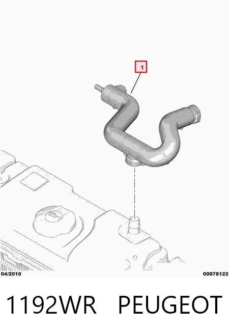 1192WR Peugeot/Citroen Cano derivado de ventilação de cárter (de separador de óleo)