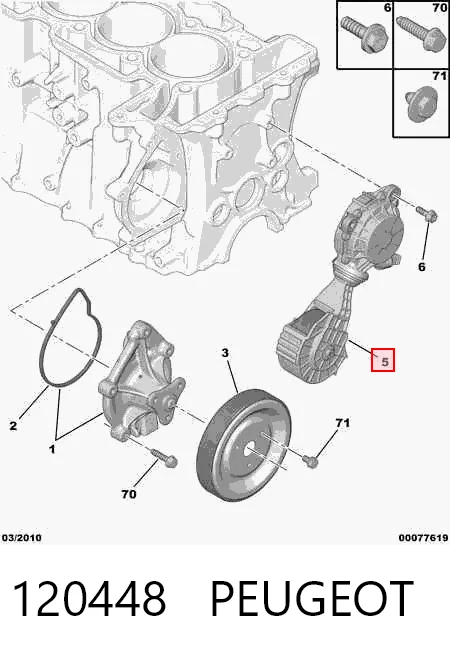 120448 Peugeot/Citroen Reguladora de tensão da correia de transmissão
